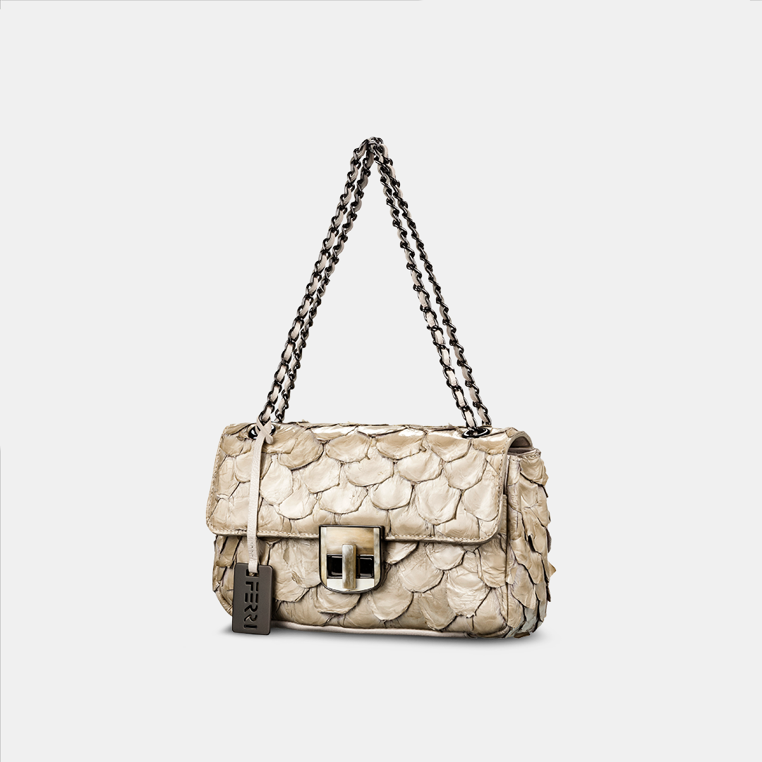 Bolsa Clássica Pirarucu Off White